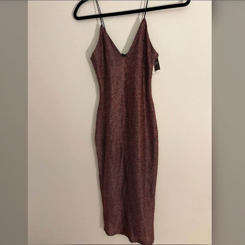 Top Shop (Nordstrom) Pink Metallic Dress